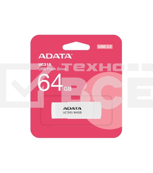 Флеш диск ADATA USB3 64GB WHITE UC310-64G-RWH