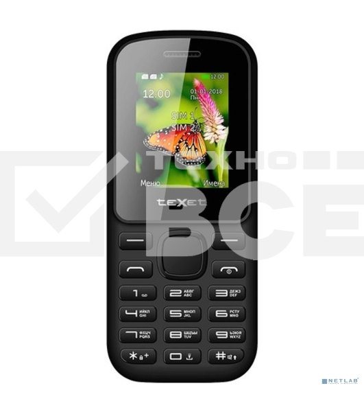 Мобильный телефон Texet TM-130 черный-красный