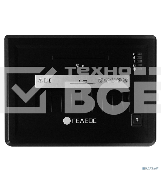 Шредер ГЕЛЕОС УМ26-2, (DIN P-2), полоса 3,9мм, 17-21 лист (70г/м2), CD/пл.карты/скрепки/скобы, 26 литров