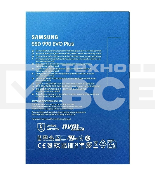 Накопитель SSD Samsung 990 EVO Plus, 1024 ГБ, M.2 2280, PCIe 5.0 x2, NVMe, R/W 7150/6300