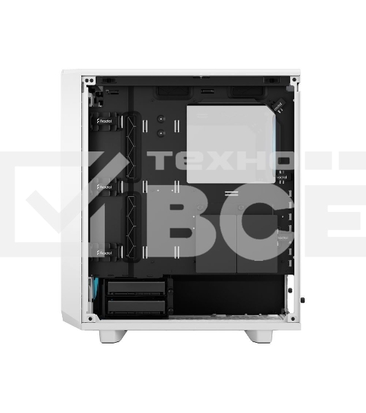 Корпус ПК без блока питания Fractal Design Meshify 2 Compact RGB TG Light Tint, Midi-Tower, 4x120mm RGB, 2xUSB-A 3.2 + 1xUSB 3.2 Type-C ATX, mATX, mITX White