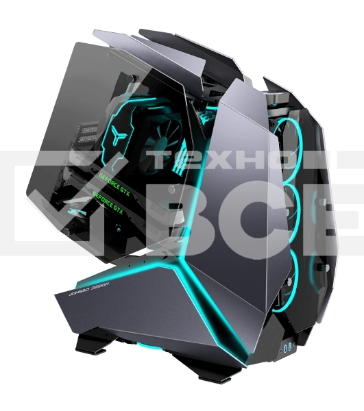 Корпус без блока питания JONSBO MOD-5, Full-Tower, TG, no fans, 2xUSB-A 3.0 + 1xUSB-C 3.2, ATX, mATX, mITX Gray