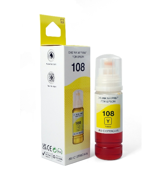 Чернила NVPrint 108 (NV-C13T09C44A) для Epson L8050, L18050 (70 мл) Yellow (в коробке) совместимые