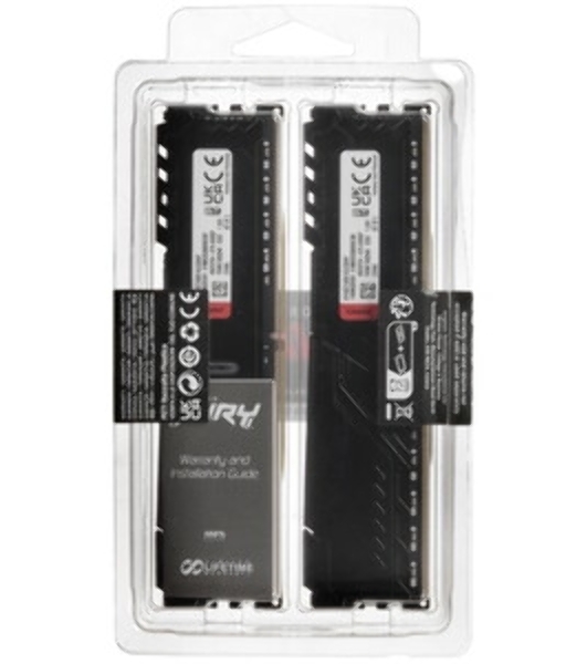 Оперативная память Kingston Fury Beast, DDR4, 32GB (1x32GB), 3200MHz, CL16, DIMM, с радиатором, черный