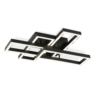 Потолочный светодиодный светильник Ambrella light FA1002/2+2 BK черный 65W 3000K-6400K 550*453*130 (ПДУ ИК)