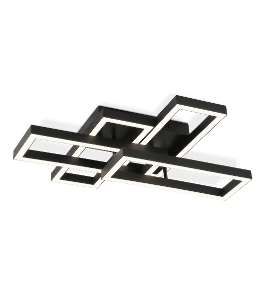 Потолочный светодиодный светильник Ambrella light FA1002/2+2 BK черный 65W 3000K-6400K 550*453*130 (ПДУ ИК)
