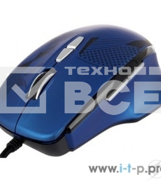 Мышь проводная Qumo Office Enigma M59 синий, 2400 dpi, USB, кнопки - 7