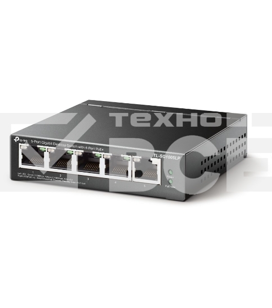 Коммутатор TP-Link 5-Port Gigabit Unmanaged Switch with 4-Port PoE+, metal case, desktop mount, PoE budget 40W.