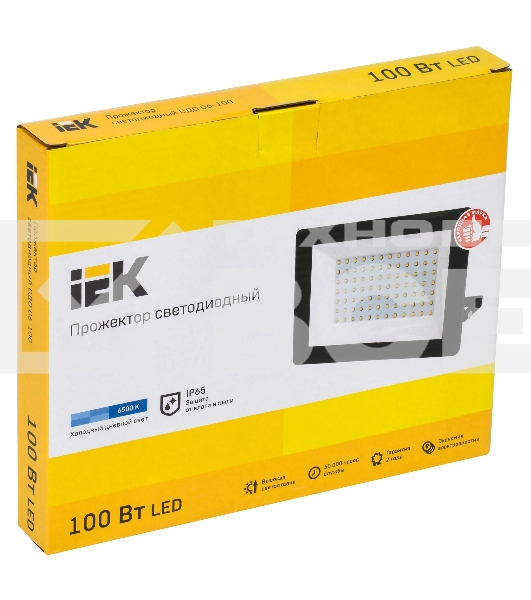 Прожектор Iek LPDO601-100-65-K02 СДО 06-100 светодиодный черный IP65 6500 K IEK