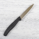 Нож Victorinox для очистки овощей, лезвие 10 см волнистое, черный, фото3