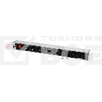 Блок розеток ЦМОRem-10 без шнура с выкл., 5 Schuko, 5 IEC 60320 C13, вход IEC 60320 C14, 10A, алюм., 19