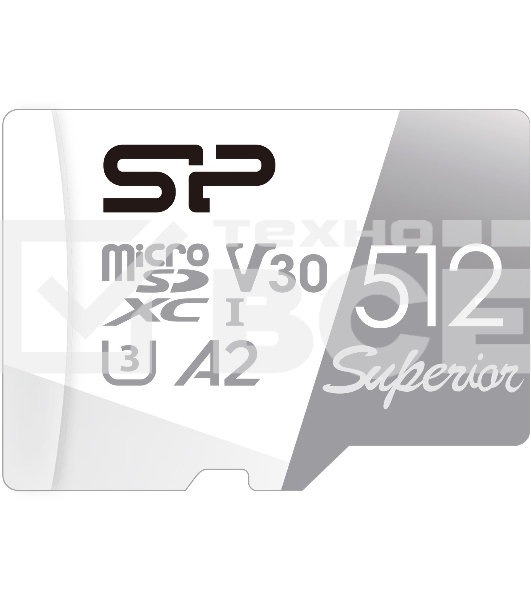 Флеш карта microSDXC 512Gb Class10 Silicon Power SP512GbSTXDA2V20 Superior w/o adapter