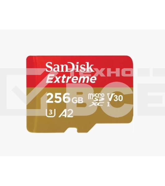 Флеш карта microSD 256GB SanDisk microSDXC Class 10 UHS-I A2 C10 V30 U3 Extreme 190MB/s