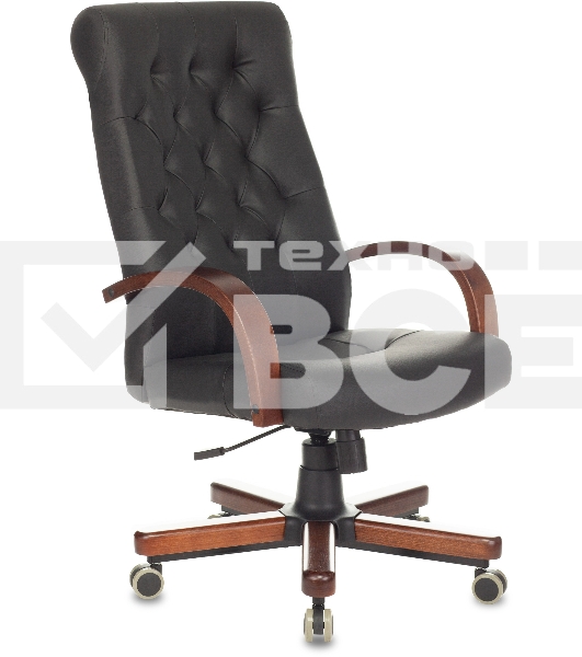 Кресло руководителя Бюрократ T-9928WALNUT/ECO черный, эко.кожа, крестовина металл/дерево