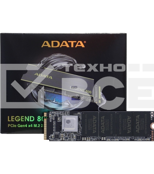 Накопитель SSD ADATA LEGEND 800, 1Tb, PCIe 4.0 x4, M.2 2280, NVMe, R/W 3500/2200, с радиатором