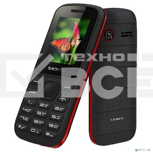 Мобильный телефон Texet TM-130 черный-красный