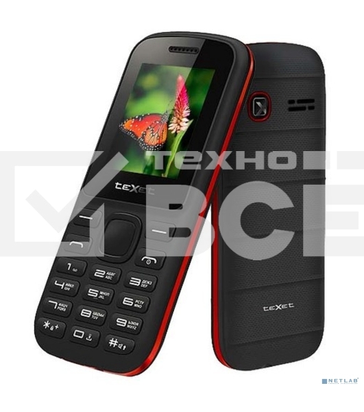 Мобильный телефон Texet TM-130 черный-красный