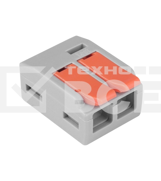 Универсальная клемма Rexant СМК 222-612/221-612, 2-проводная серый 0,5-4/6 мм² (50 шт/уп)