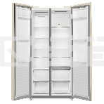 Холодильник Maunfeld MFF191NFBG бежевый двухкамерный 365/241л морозилка сбоку, Total NoFrost, Side-by-Side, фото2