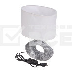 Светильник декоративный настольный Форте, основание кольцо под черный мрамор, белый абажур, цоколь Е27, 60Вт, фото3