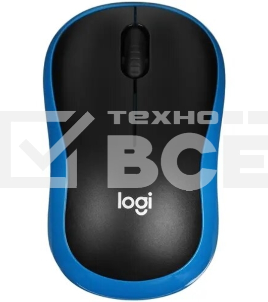 Мышь беспроводная Logitech M185 синий, 1000 dpi, радиоканал, USB, кнопки - 3
