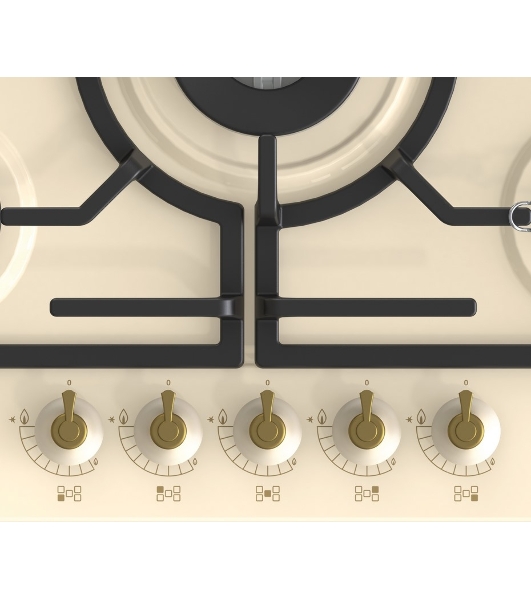 Встраиваемая газовая панель GORENJE GW7C51CLI Вид: газовая, Тип установки: независимая, слоновая кость, Материал варочной поверхности: эмалированная, Общее число конфорок: 5