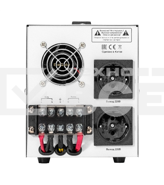 Стабилизатор напряжения ExeGate Expert Turbo AST-3000 (3000ВА, вход 80-260В, цветной дисплей, выход 220В±8%, КПД 98%, 5 уровней защиты, метал. корпус, 2*Schuko+клем.колодка, RTL)