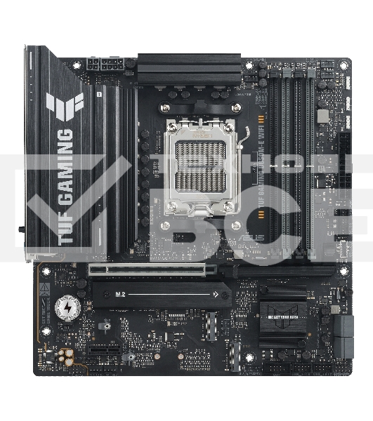 Материнская плата ASUS TUF GAMING B850M-E WIFI, AM5, AMD B850, 4xDDR5, 4xSATA, 3xM.2, 1xPCIe 5.0 x16, 1xPCIe 4.0 x16, 1xPCIe 3.0 x1, 1xHDMI (v2.1), 2xDP (v1.4), 1x2.5Gb LAN, Wi-Fi 6E, Bluetooth 5.3, 1xUSB-C 10Gbps, 2xUSB-A 10Gbps, 2xUSB-A 5Gbps, 4xUSB-A 2.0, 1xPS/2, 3x3.5 мм, 7.1, mATX