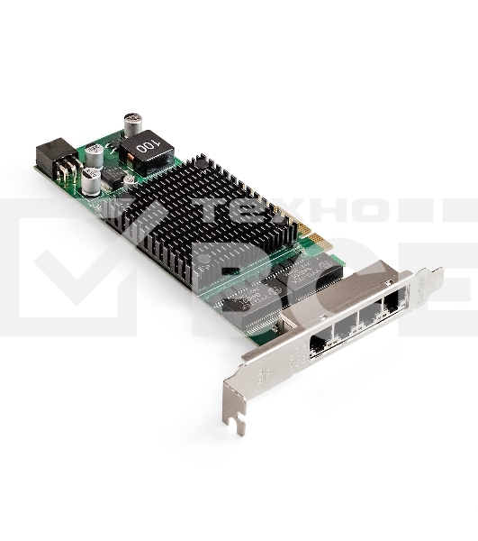 Сетевой адаптер ExeGate EXE-I350-T4V2-PoE (PCI-E x4 v2.1, порты 4xRJ45 PoE (медные, с поддержкой PoE), 10/100/1000Mbps, Gigabit Frame Grabber NIC Intel Chipset NHI350AM4)