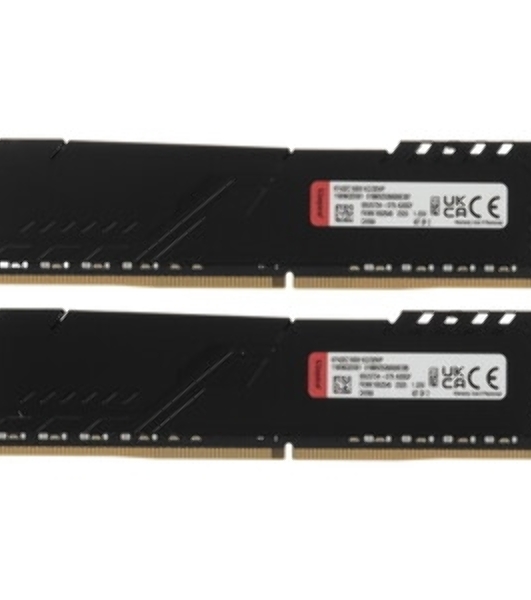 Оперативная память Kingston Fury Beast, DDR4, 32GB (1x32GB), 3200MHz, CL16, DIMM, с радиатором, черный