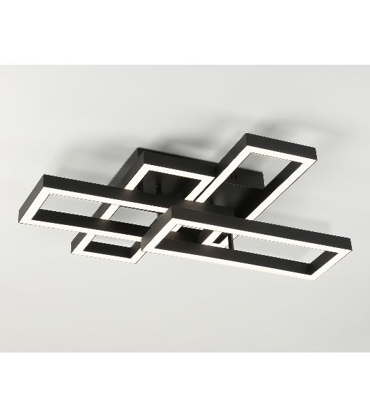 Потолочный светодиодный светильник Ambrella light FA1002/2+2 BK черный 65W 3000K-6400K 550*453*130 (ПДУ ИК)