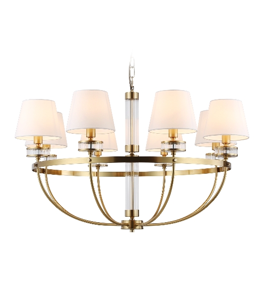 Люстра Ambrella light LH71253/8 BS/WH латунь/белый E14/8 max 40W D870*990