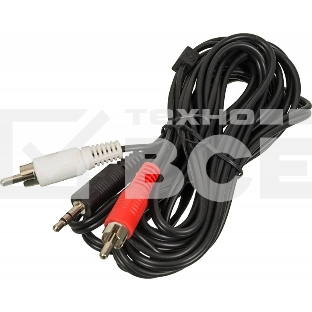 Кабель аудио Ningbo JAAC010-3 2хRCA (m)/Jack 3.5 (m) 3м. черный