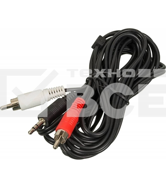 Кабель аудио Ningbo JAAC010-3 2хRCA (m)/Jack 3.5 (m) 3м. черный