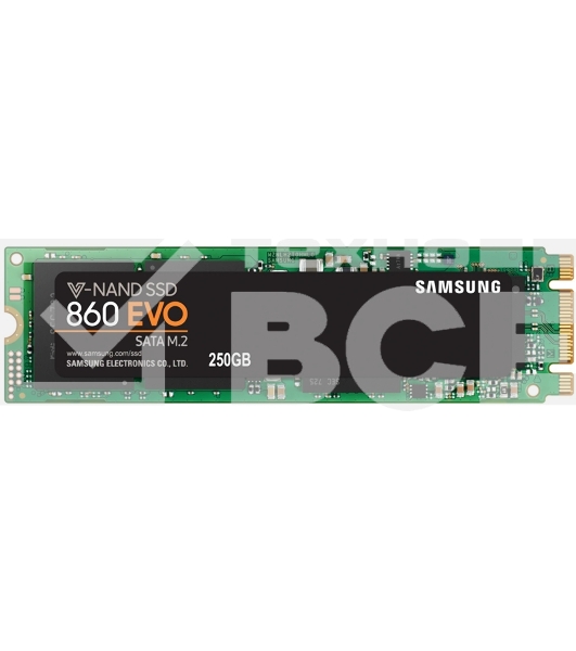 Накопитель SSD Samsung 860 EVO, 250Gb, SATA III, M.2 2280, R/W 550/520
