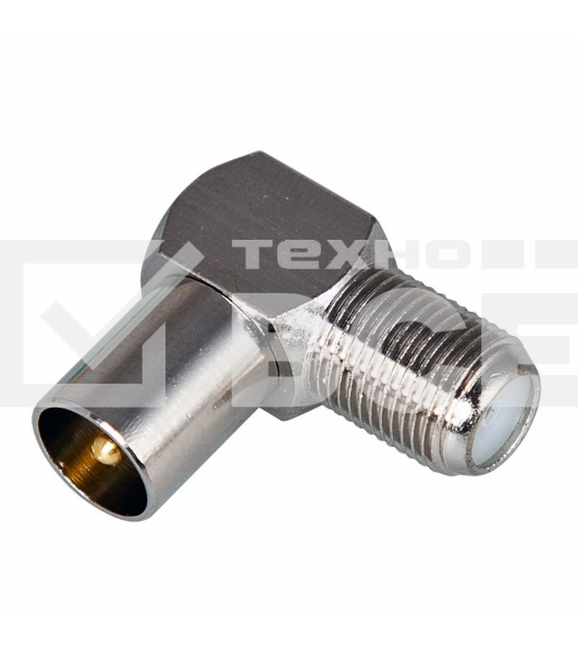 Переходник антенный Rexant (гнездо F - штекер TV), угловой (1 шт.)