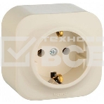 Розетка с заземлением с защитными шторками Legrand 782250 (Слоновая кость), фото2