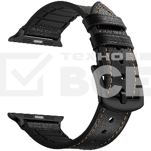 Комбинированный ремешок Lyambda Antares кожа/силикон для Apple Watch 38/40 mm LWA-10-40-BK Black