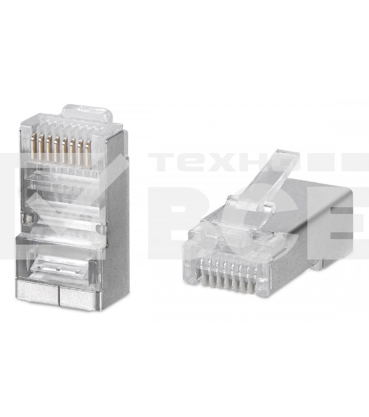 Коннектор WRline (WR-8P8C-5E-SH) FTP кат.5E RJ45 прозрачный (упак.:100шт)