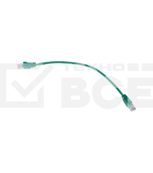 Патч-корд U/UTP, CAT 5e, RJ45-RJ45, 26AWG, ZH нг(А)-HF, зеленый, 0,3м  REXANT