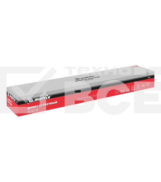 Домкрат MATRIX 505175реечный 3т h подъема 154–1070мм high jack