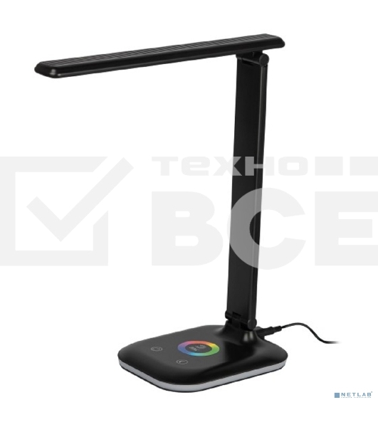 Настольный светильник NLED-502-11W-BK ЭРА Б0057195 светодиодный черный, выбор цвет температуры, три уровня яркости