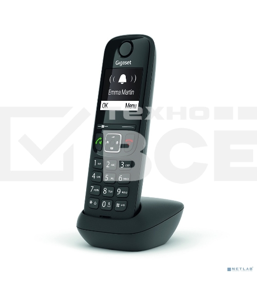 Дополнительная трубка Dect Gigaset AS690HX черный для AS690