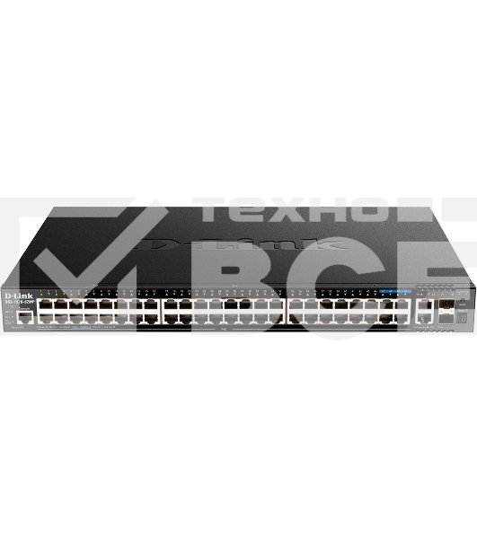 Управляемый L3 стекируемый коммутатор D-Link DGS-1520-52MP/A1A с 44 портами 10/100/1000Base-T, 4 портами 100/1000/2.5GBase-T, 2 портами 10GBase-T и 2 портами 10GBase-X SFP+