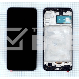 Дисплей (модуль) для Samsung Galaxy M21 SM-M215 в сборе с тачскрином и рамкой (OLED) черный