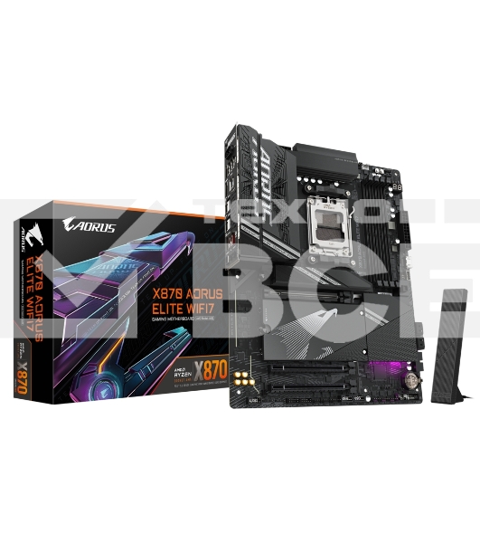 Материнская плата Gigabyte X870 AORUS ELITE WIFI7, AM5, AMD X870, 4xDDR5, 4xSATA, 4xM.2, 1xPCI-E 5.0 x16, 1xPCI-E 4.0 x4, 1xPCI-E 3.0 x2, 1xHDMI, 1x 2.5Gb LAN, 4xUSB-A 3.2 Gen 1, 2xUSB-A 3.2 Gen 2, 4xUSB-A 2.0, 2xUSB-C 4.0, 2x3.5 мм, 7.1, ATX