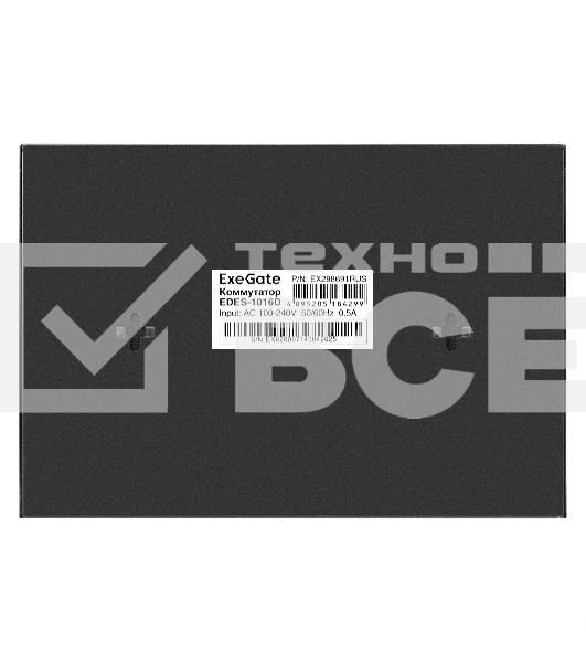 Коммутатор неуправляемый ExeGate EDES-1016D (16-портовый UTP 10/100Mbps, металлический корпус, с возможностью установки в стойку)