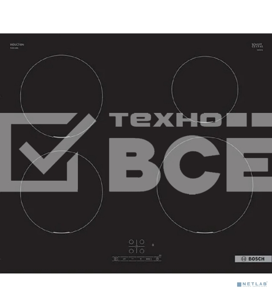 Индукционная варочная панель Bosch Serie 4 PUE611BB5E, индукционные, независимая, черный