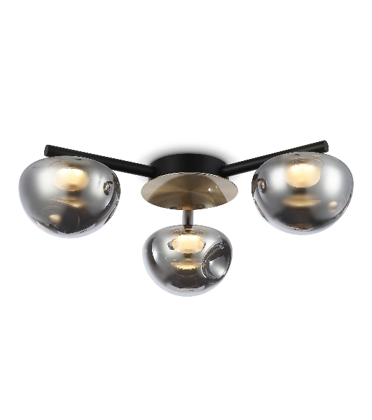 Светильник Ambrella light LH12006/3 BK/GD/SM черный/золото/дымчатый 18W 3000K D640*170