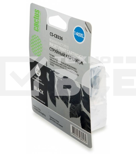 Картридж струйный Cactus CS-CB336 №140XL черный (29 мл.) для HP DJ D4263/D4363/DJ J5783/J6413/PSC C4273/C4283/C4343/C4383/C4473/C4483/C4583/C5283/D5363